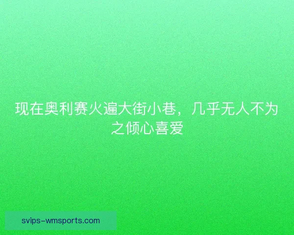 现在奥利赛火遍大街小巷，几乎无人不为之倾心喜爱